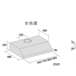 German Pool 德國寶 TOC-716 70厘米 300 m³/hr 易拆式抽油煙機 (拉絲銀)